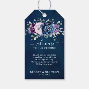 Välkomna till Dusty Blue Lila Navy Lilac Bloom Brö Presentetikett