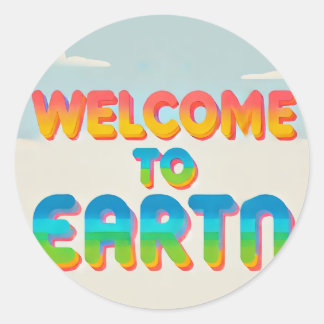 Välkomna till Earth Sticker - Planet Pride för Ung Runt Klistermärke