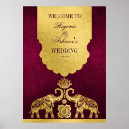 Välkomna till elefanter från guld och Indiska bröl Poster