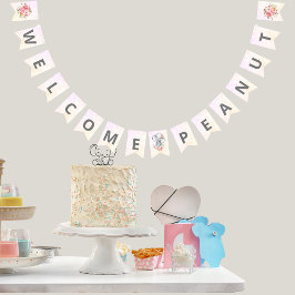 Välkomna till Elephant Baby Shower Boho Chic Coral Vimplar