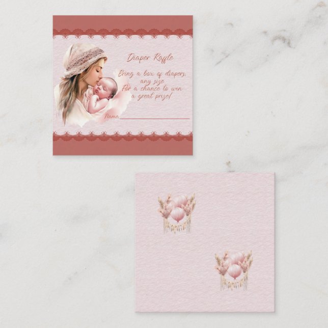 Välkomna till en Flicka Shower Diaper Raffle Bilje Tilläggskort (Fram/baksida)