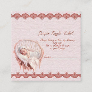 Välkomna till en Flicka Shower Diaper Raffle Bilje Tilläggskort