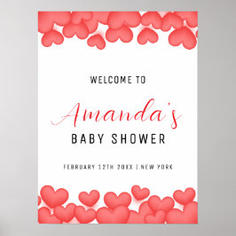 Välkomna till en liten älskling i babyn poster