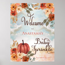 Välkomna till en liten Blommigt Girl Girl Baby Spr Poster