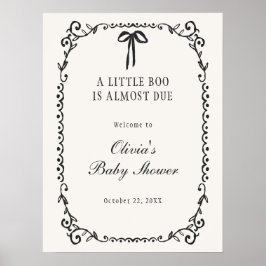 Välkomna till en liten Boo Halloween Baby Shower Poster
