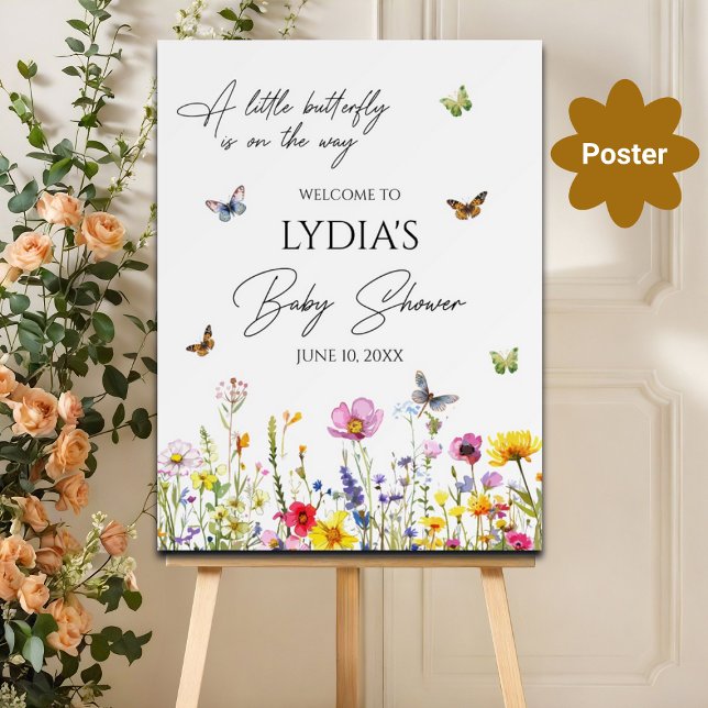Välkomna till en liten Butterfly WildblommBaby Sho Poster (Skapare uppladdad)