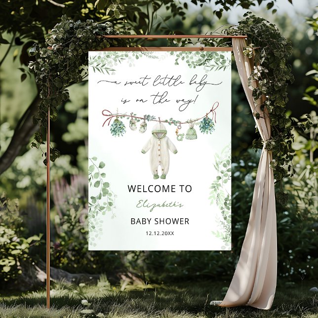 Välkomna till en söt liten Barnkläder Baby Shower Poster (Skapare uppladdad)