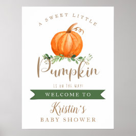 Välkomna till en söt, liten knumpkin Baby Shower Poster