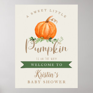 Välkomna till en söt, liten knumpkin Baby Shower Poster