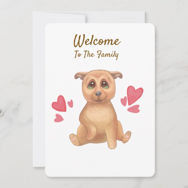 Välkomna till familjens adoptionsdag tack kort (Framsida)