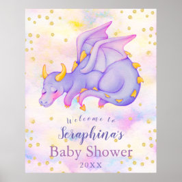 Välkomna till Fantasy Girls Lila Dragon Baby Showe Poster