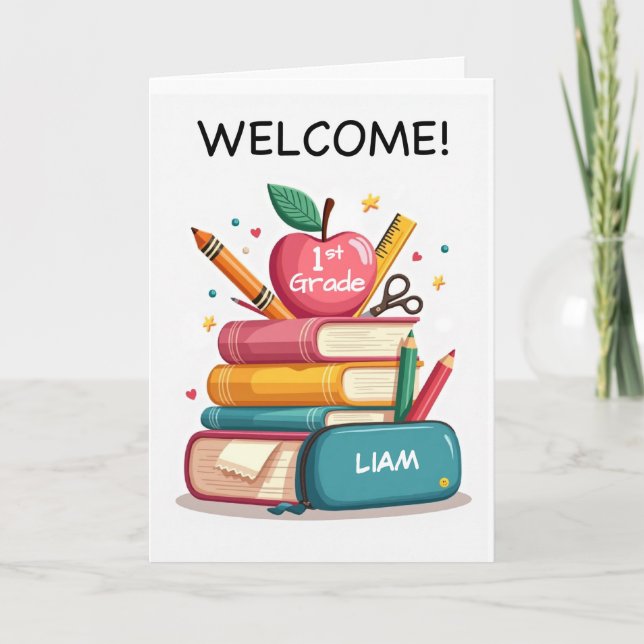 Välkomna till First Klass från Lacher Personalize Kort (Framsida)