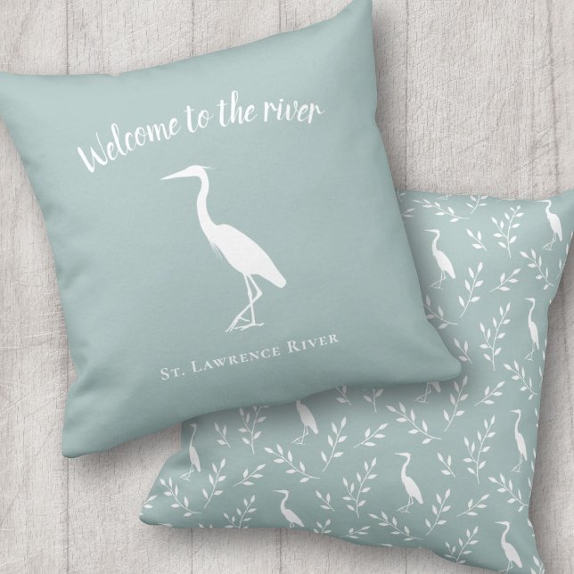 Välkomna till floden Heron Regional locale decor Kudde (Skapare uppladdad)