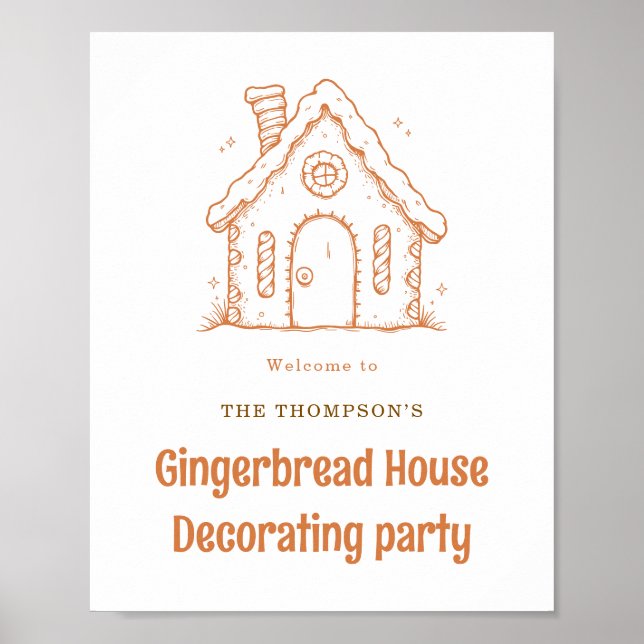 Välkomna till Gingerbröd House Decororto jul Poster (Framsidan)