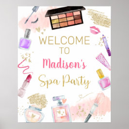 Välkomna till Glitz & Glam Rosa Guld Spa Birthday  Poster