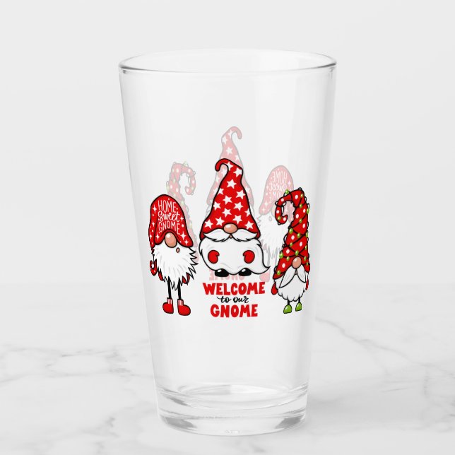 Välkomna till Gnome Julgnomes Glass Glaskopp (Framsida)