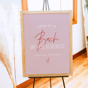 Välkomna till HENLEY Modern Rosa Red Retro Bachelo Poster