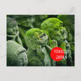 Välkomna till japansk grönt-moss buddha-postkorsni vykort