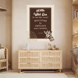 Välkomna till Jungle Safari Giraffe Baby Shower Poster
