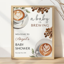 Välkomna till kaffebabyskor - Baby andas 16 x 20 Poster