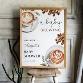 Välkomna till kaffebabyskor - Baby går 18 x 24 Poster