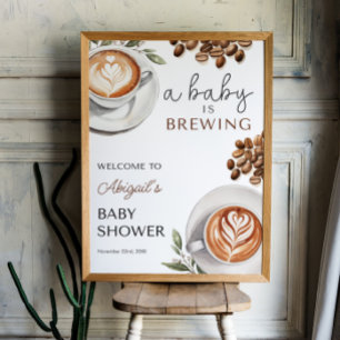 Välkomna till kaffebabyskor - Baby går 18 x 24 Poster