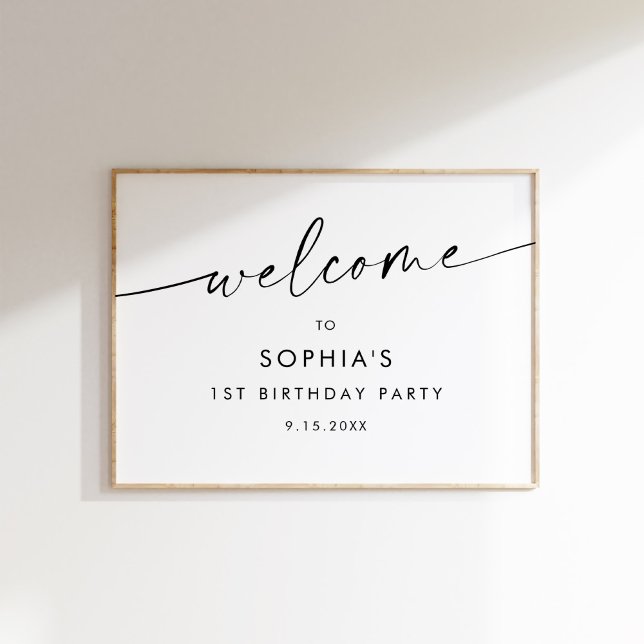 Välkomna till KAIA Modern Minimalist Birthday Poster (Skapare uppladdad)
