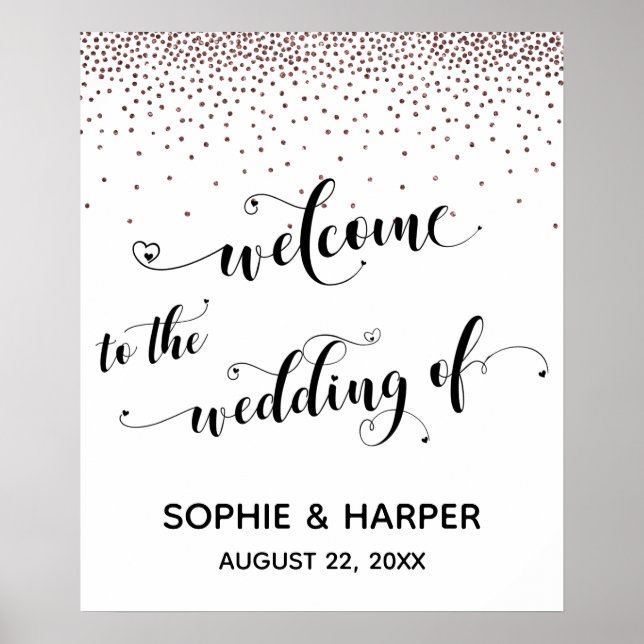 Välkomna till konfetti Bröllop Ro Poster (Framsidan)