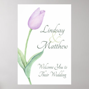 Välkomna till Lavender Tulip Solo Modern Lila Bröl Poster