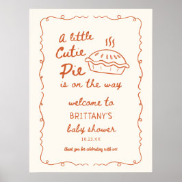 Välkomna till lilla Cutie Paj Baby Shower Poster