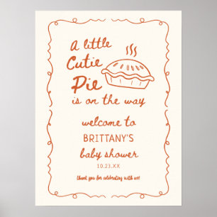 Välkomna till lilla Cutie Paj Baby Shower Poster