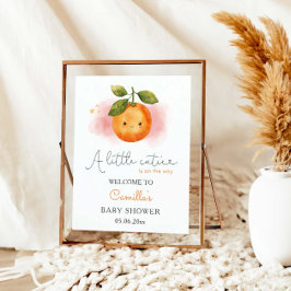 Välkomna till Little Cutie Orange Baby Shower Poster