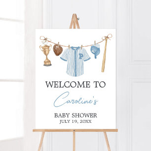 Välkomna till Little Slugger Baseball Baby Shower Poster