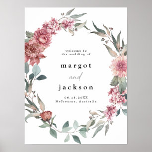 Välkomna till MarGOT Rustic Dusty Ro Bröllop Poster