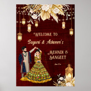 Välkomna till Mehndi Sangeet-marongdansparet Poster