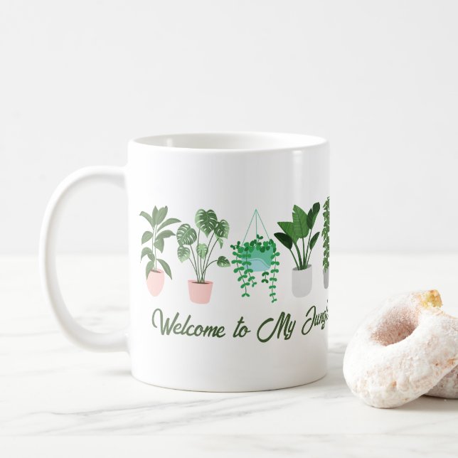 Välkomna till min Jungle Funny Plant Älskare Desig Kaffemugg (Med munk)