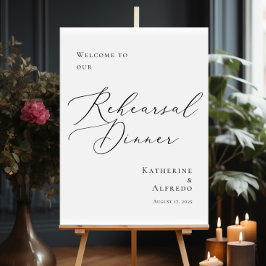 Välkomna till modern kalligrafi Rehearsal Dinner Poster