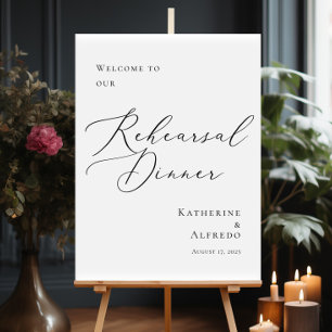 Välkomna till modern kalligrafi Rehearsal Dinner Poster
