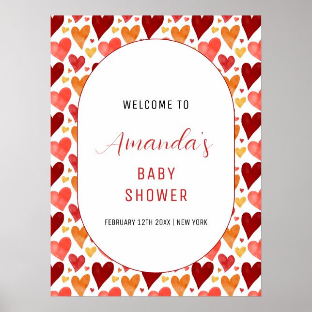 Välkomna till Modern Little Baby Shower Poster (Framsidan)