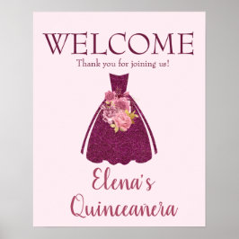 Välkomna till Modern Quinceañera Glitter Gown Poster