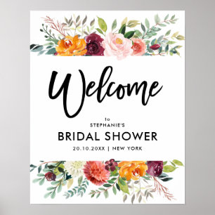 Välkomna till Möhippan för Blommigt hösten Burgun Poster