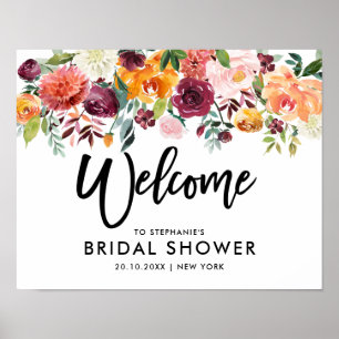 Välkomna till Möhippan för  Blommigt hösten Burgun Poster