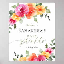 Välkomna till orangen baby sprinkle, rosa poster