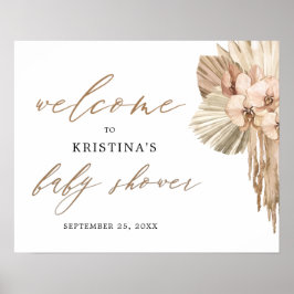 Välkomna till Pampas Grass Bohemian Baby Shower Poster