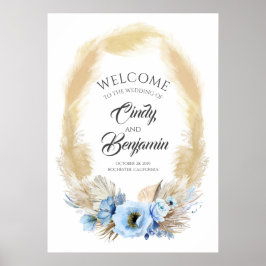 Välkomna till Pampas Grass och Dusty Blue Flower B Poster