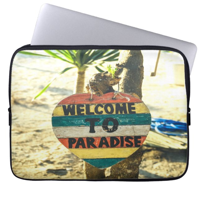 Välkomna till paradiset Beach Ocean Laptop Fodral (Framsidan)