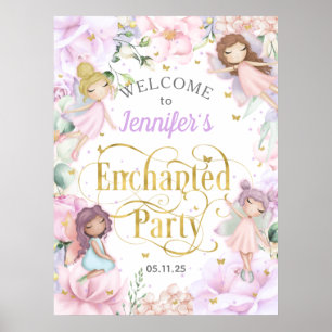 Välkomna till party Fairy Tema Flickans födelsedag Poster
