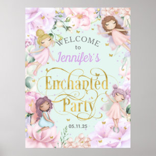 Välkomna till party Fairy Tema Flickans födelsedag Poster