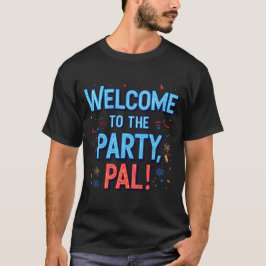 Välkomna till Party Pal-julsvart T Shirt