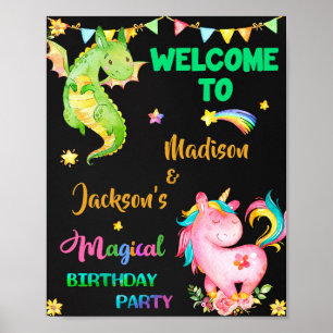 Välkomna till party-tecknet Magic party i Dragon o Poster